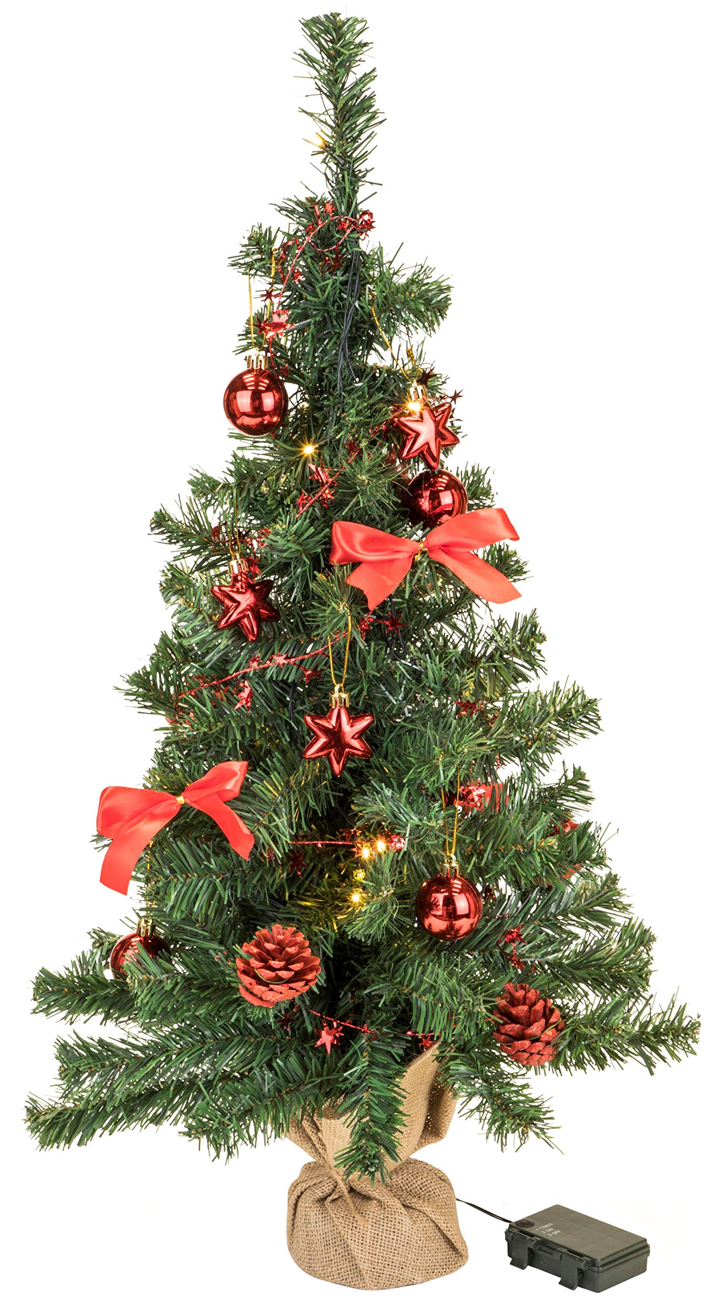 Künstlicher Christbaum mit Beleuchtung, Rot