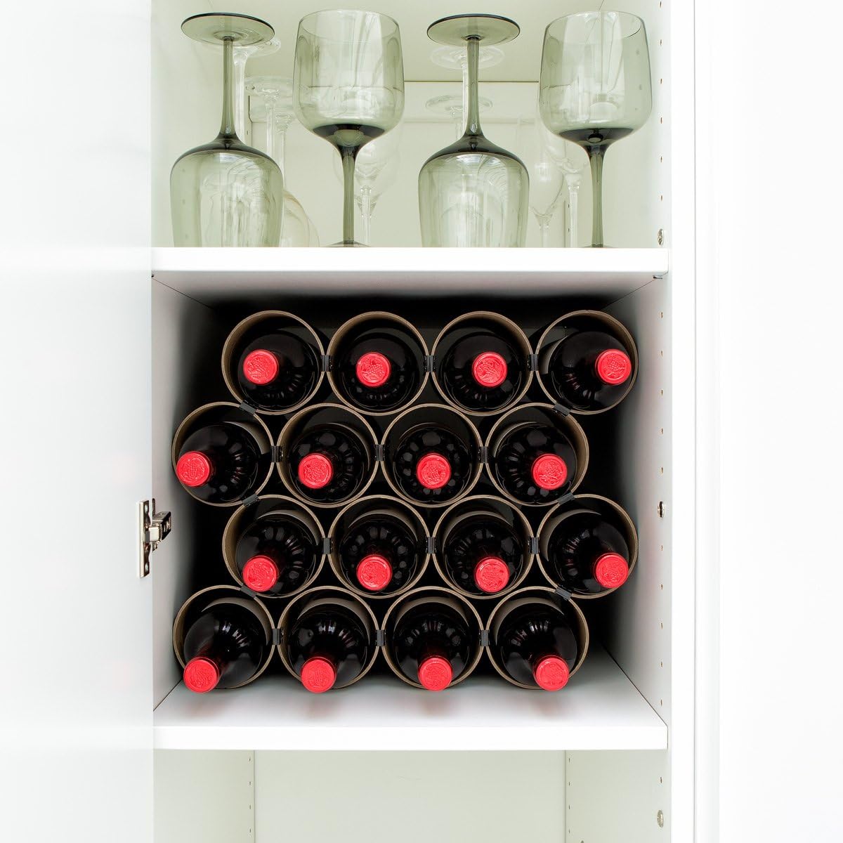Weinregal aus Hartpapier für 10 Flaschen, Weinheim-Flaschenregal (10 Hülsen) Weiss