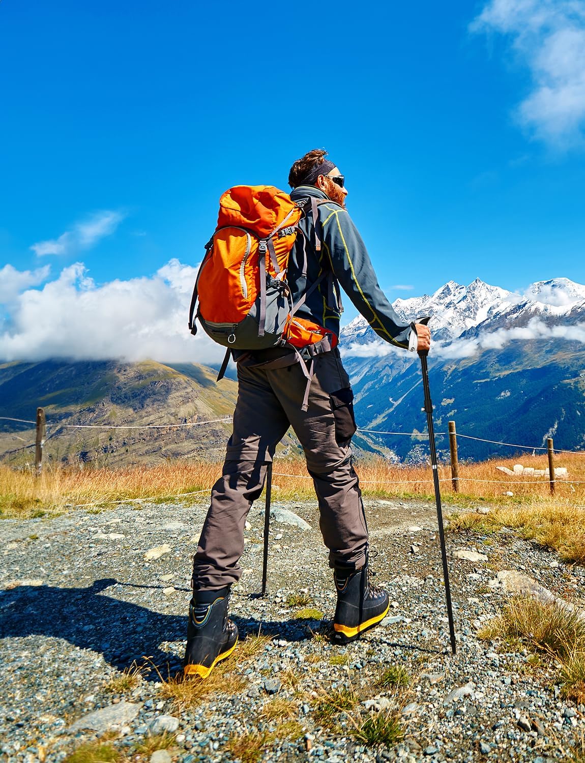 Längenverstellbare Trekkingstöcke, Milchiges Weiss 110-130 cm