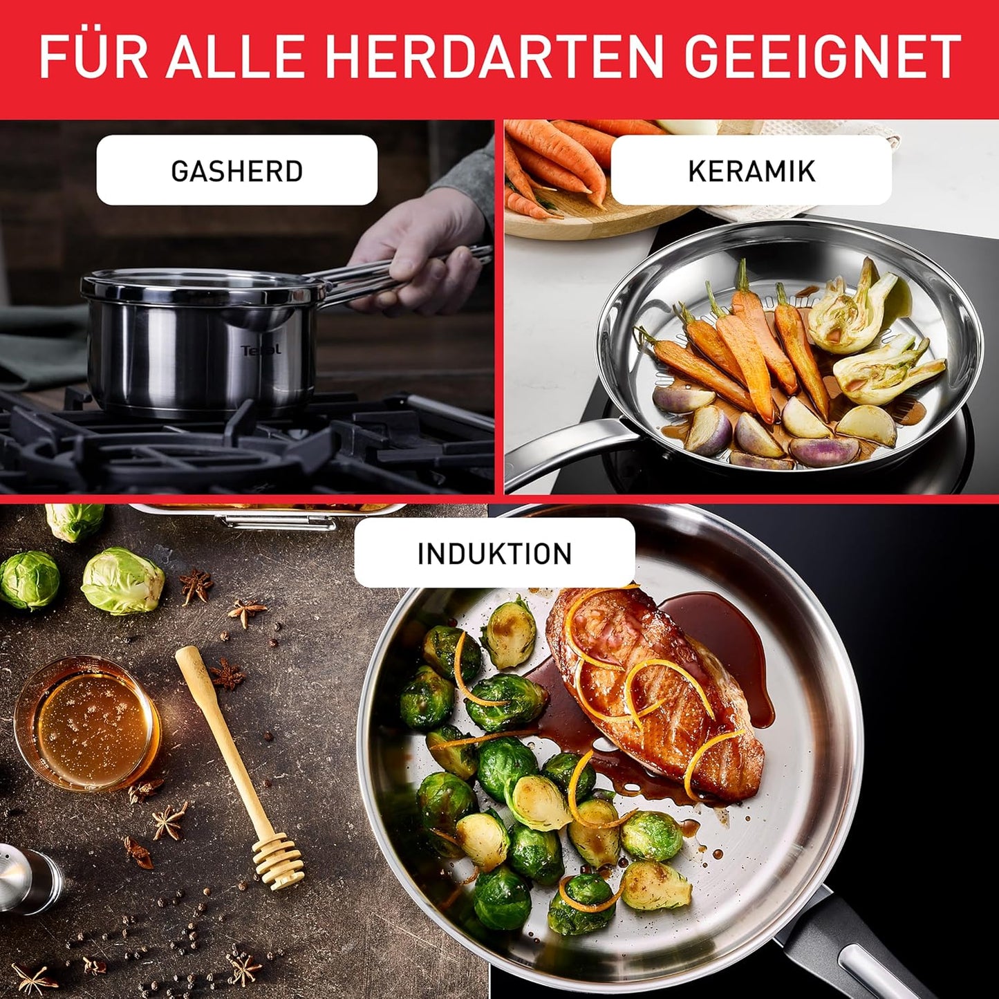 Keramik-Antihaft-Pfannen-Set (3-teilig), 3-tlg. Pfannen-Set