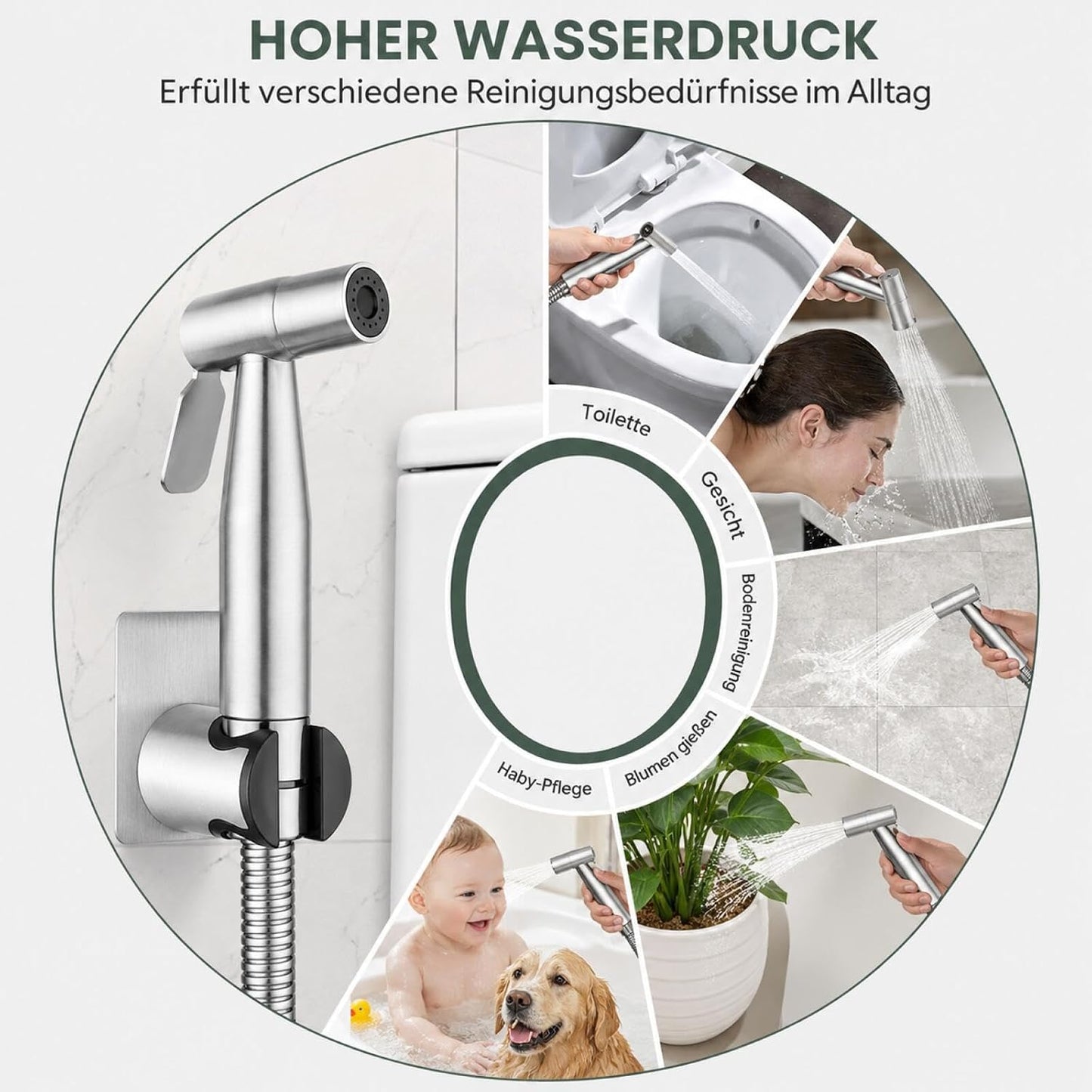 Bidet Handbrause mit einstellbarem Wasserdruck