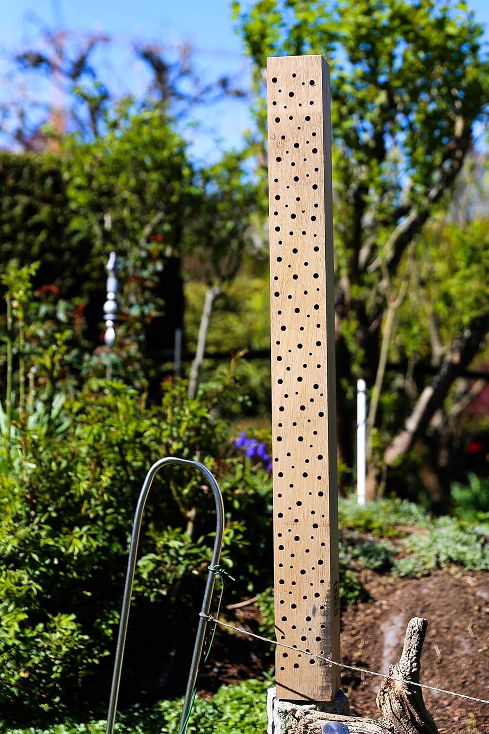Insektenhotel aus Eiche (100 cm) für Wildbienen, Natur unbehandelt 100 cm