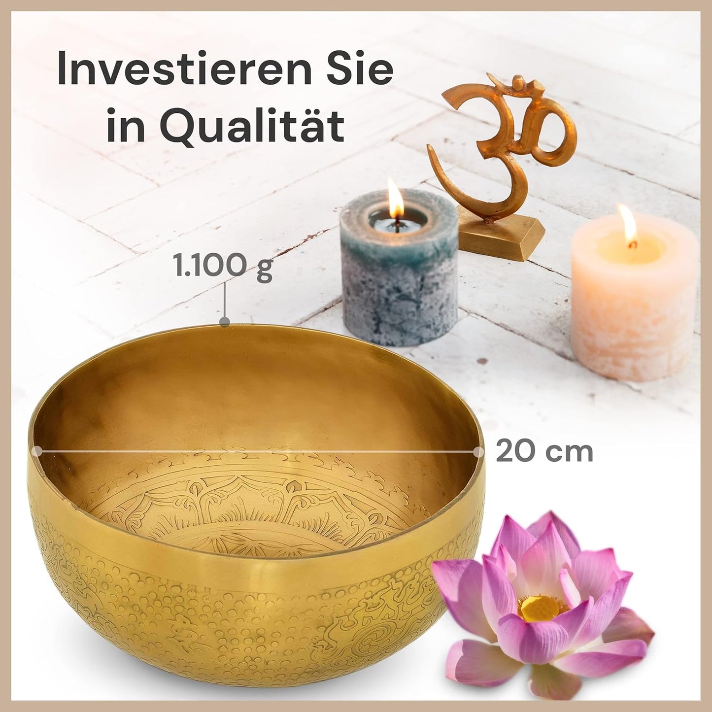 Klangschale für Yoga & Meditation, 20 cm Matt