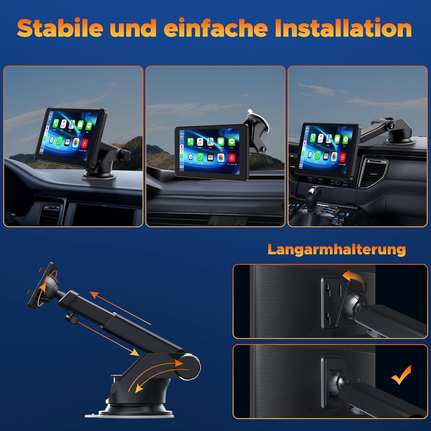 Wireless Carplay Android Auto Display mit Touchscreen
