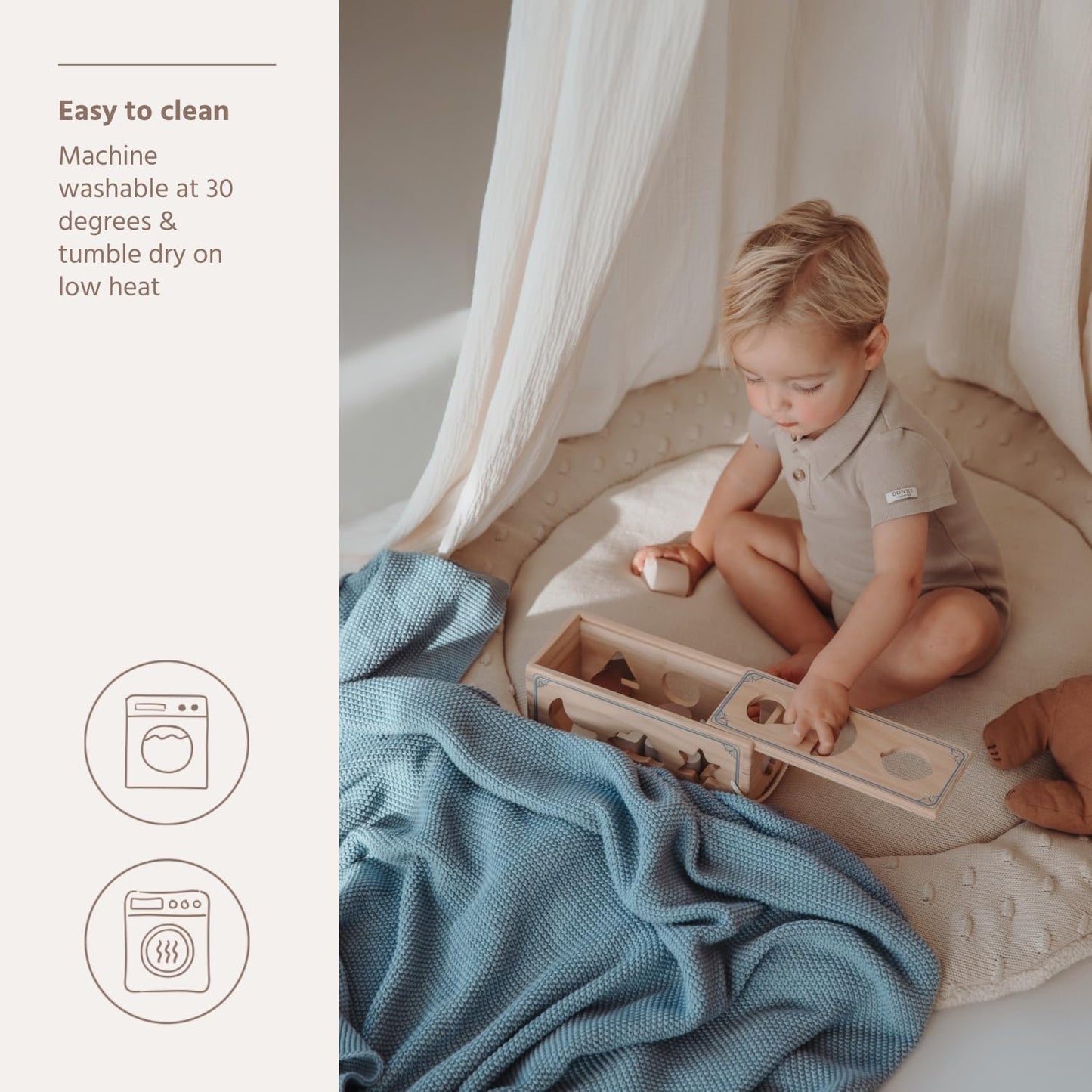 Bettbaldachin für Babybetten, Natural H240 x B55 cm (1er Pack)