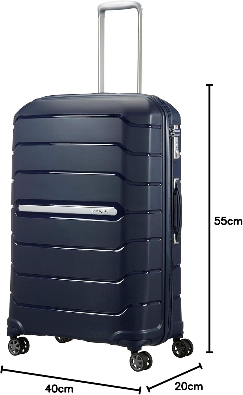 Erweiterbarer Handgepäck-Trolley Flux, Marineblau / Flux / Spinner S (55 cm - 44 L)