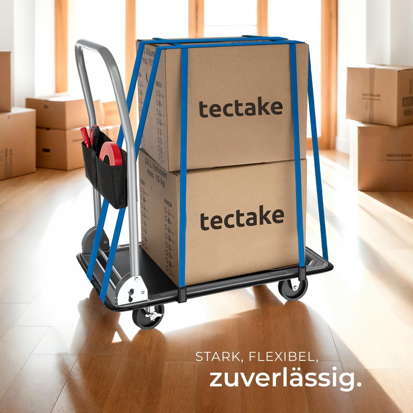 Plattformwagen, Belastbarkeit 150 Kg + Stauraum und Bremsen