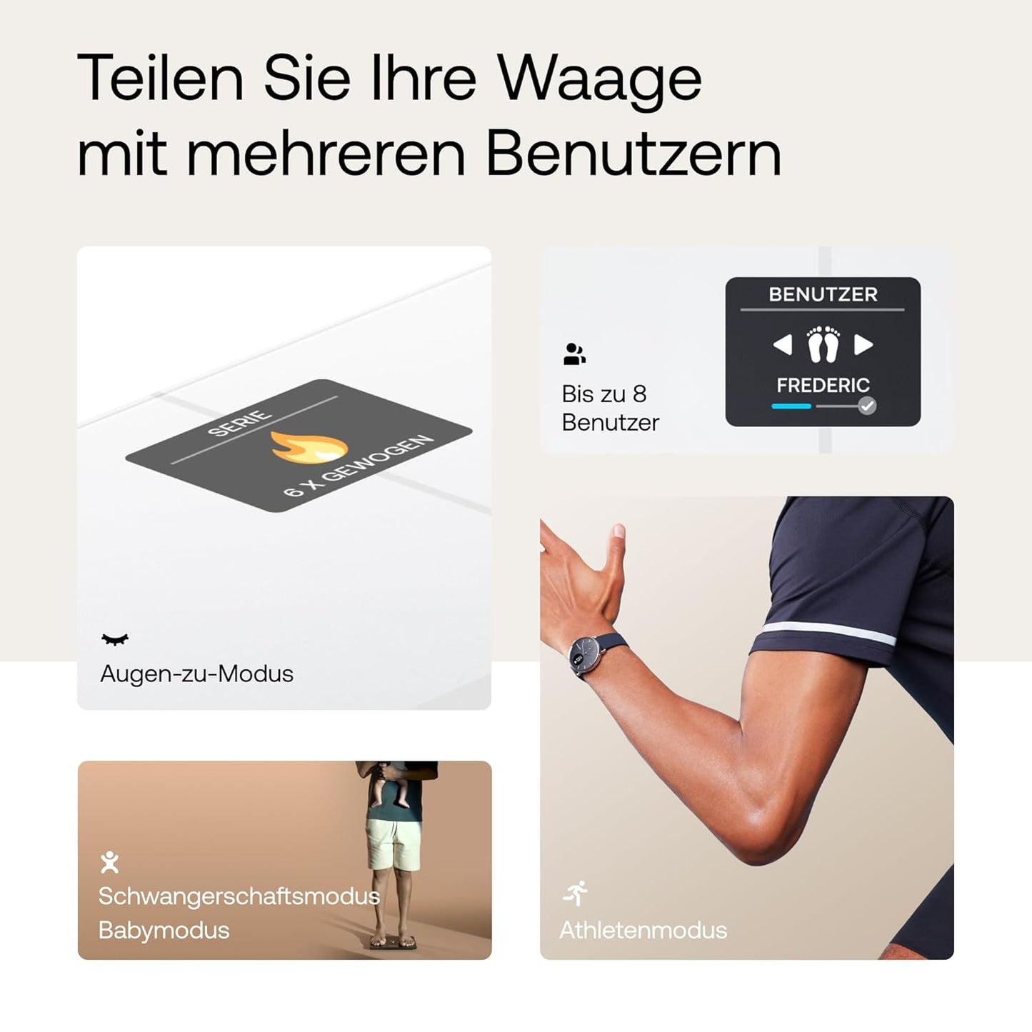 Body Smart Personenwaage mit Körperanalysefunktion, Weiss/White