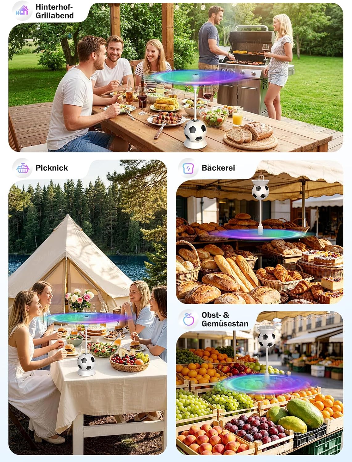2er-Set Fliegenvertreiber mit Fussball-Design