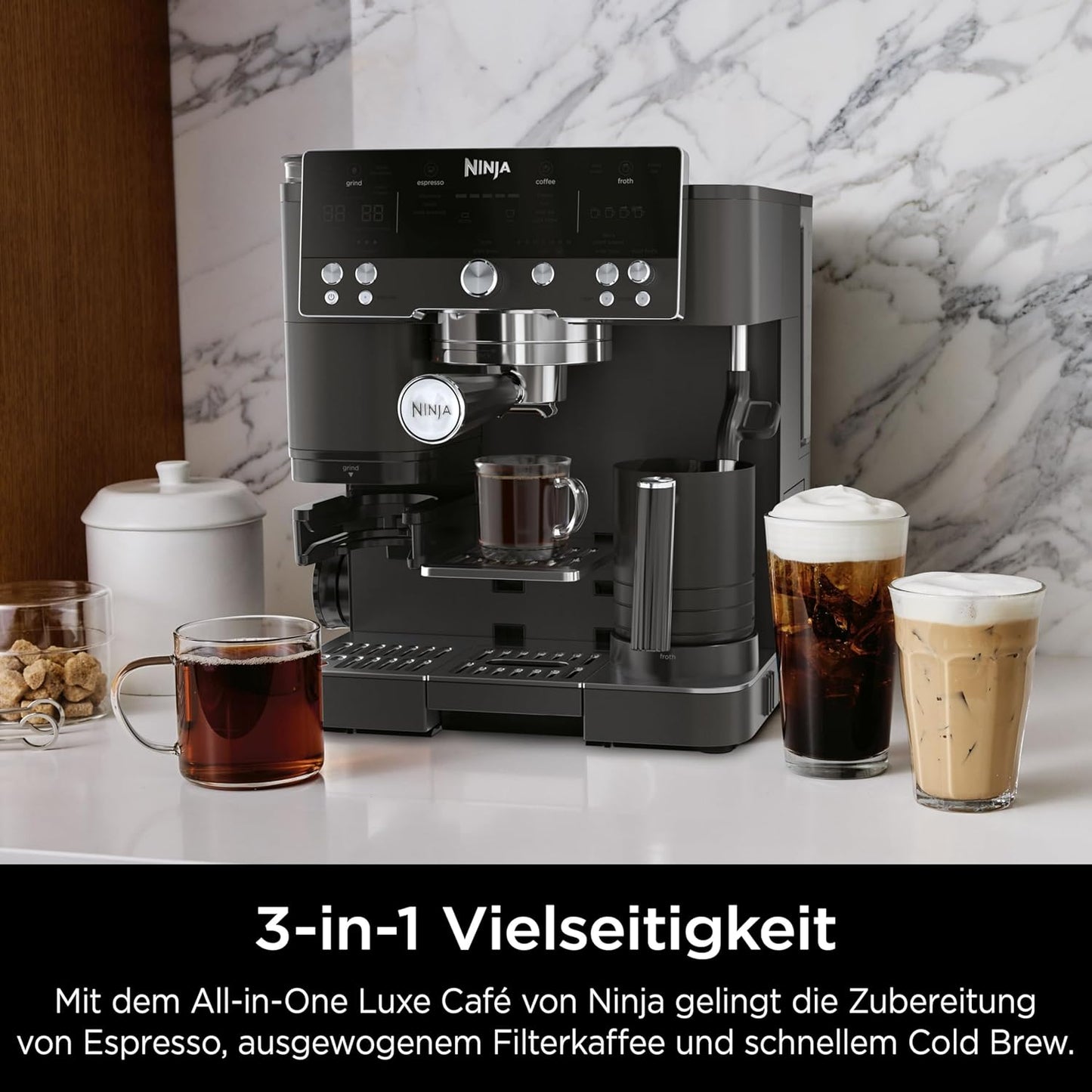 Luxe Premier 3-in-1-Kaffeemaschine ES601EUBK, Mitternachtsschwarz