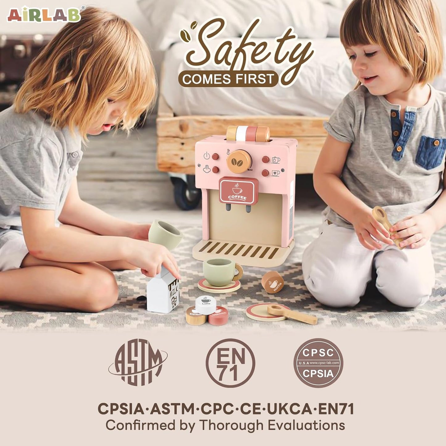 Kinderküche Kaffeemaschine-Spielset, Rosa