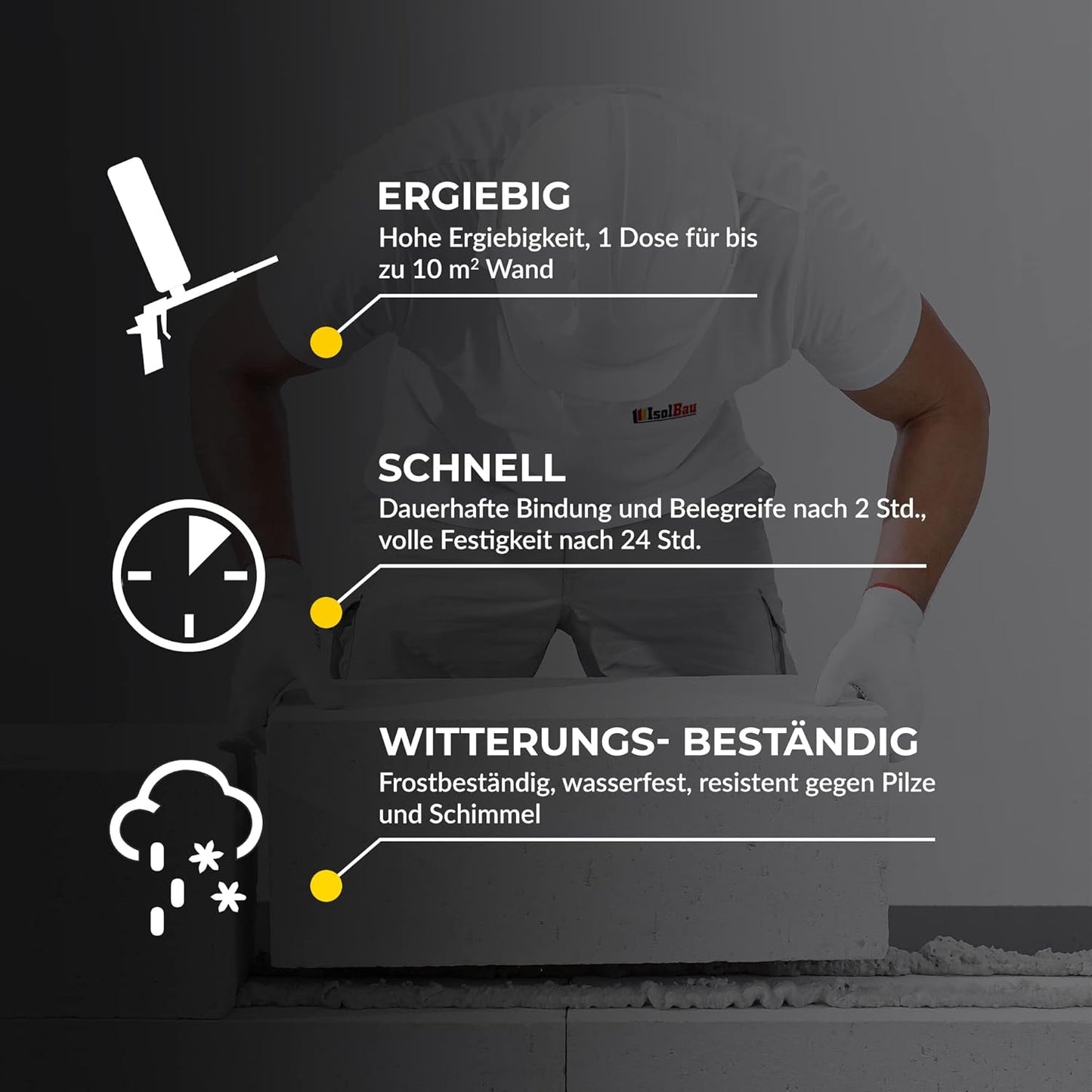 Mauermörtel-Set mit Schaumpistole und Reiniger, 4x Mörtel + 2x Reiniger + Schaumpistole