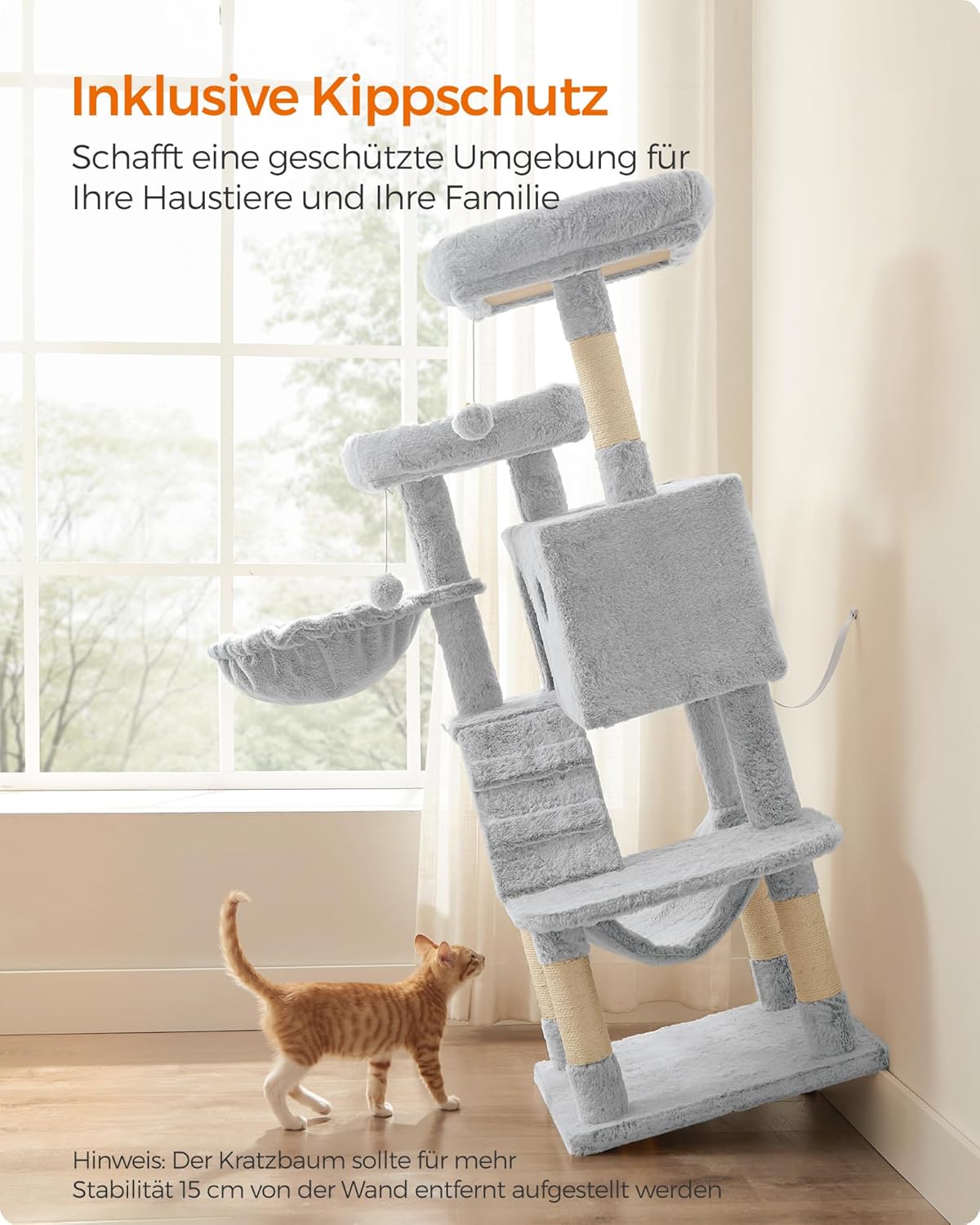 Kratzbaum für grosse Katzen, Ombré + Grau + Weiss