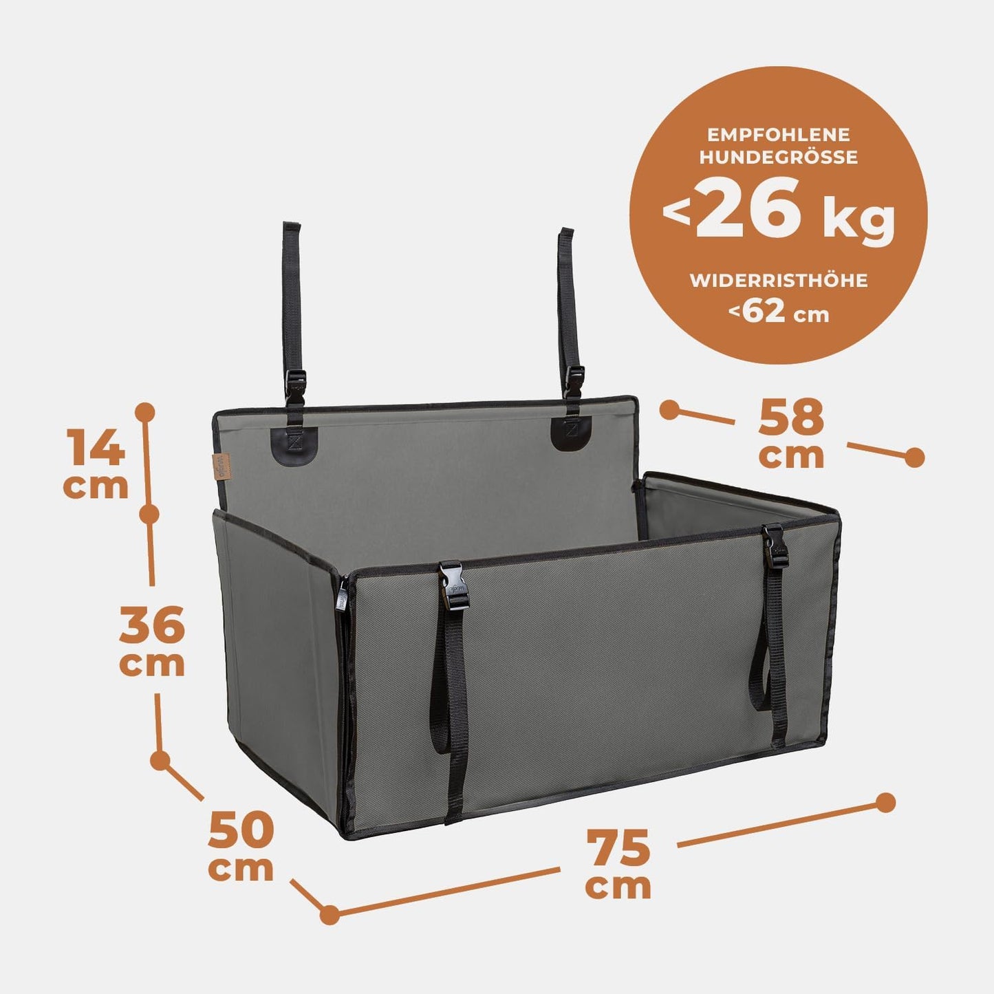 Wasserdichter Hunde-Autositz, L / Grau