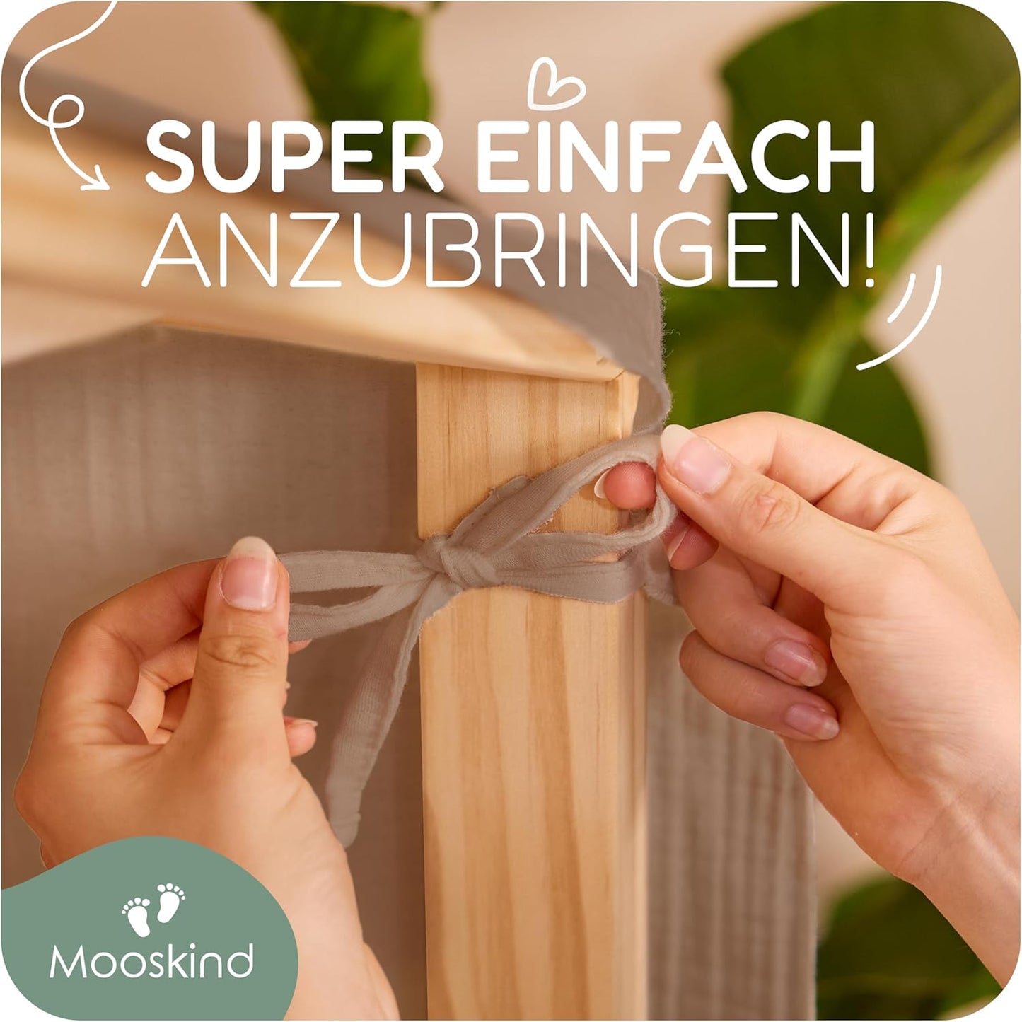 Hausbett Himmel aus Musselin, Dunkelbeige H420 x B135 cm (1er Pack)