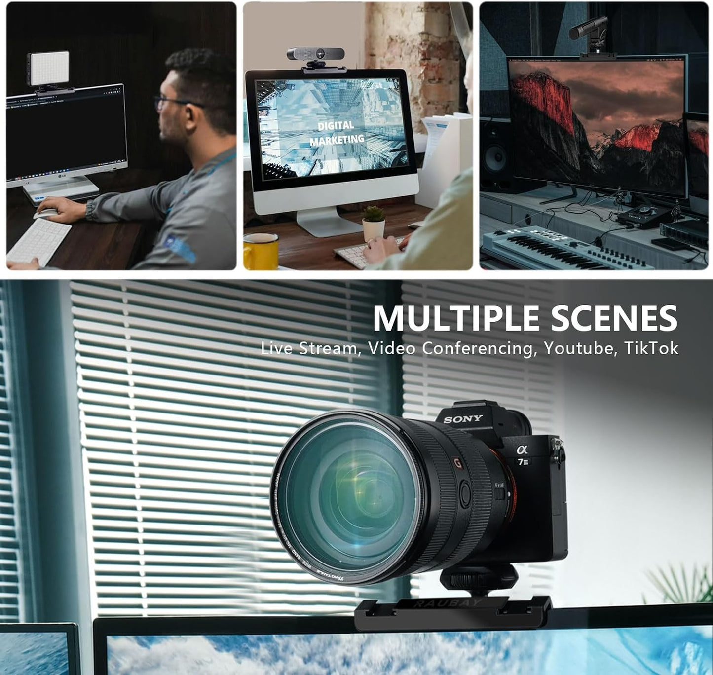 Monitor-Top-Kamera-Halterung für Streaming