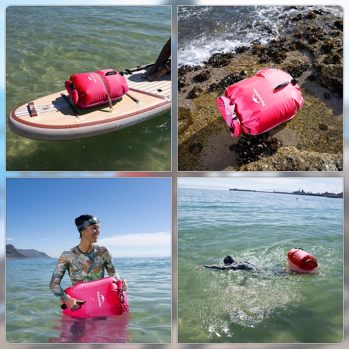 Schwimmboje mit verstellbarem Hüftgurt, Rosa/25l