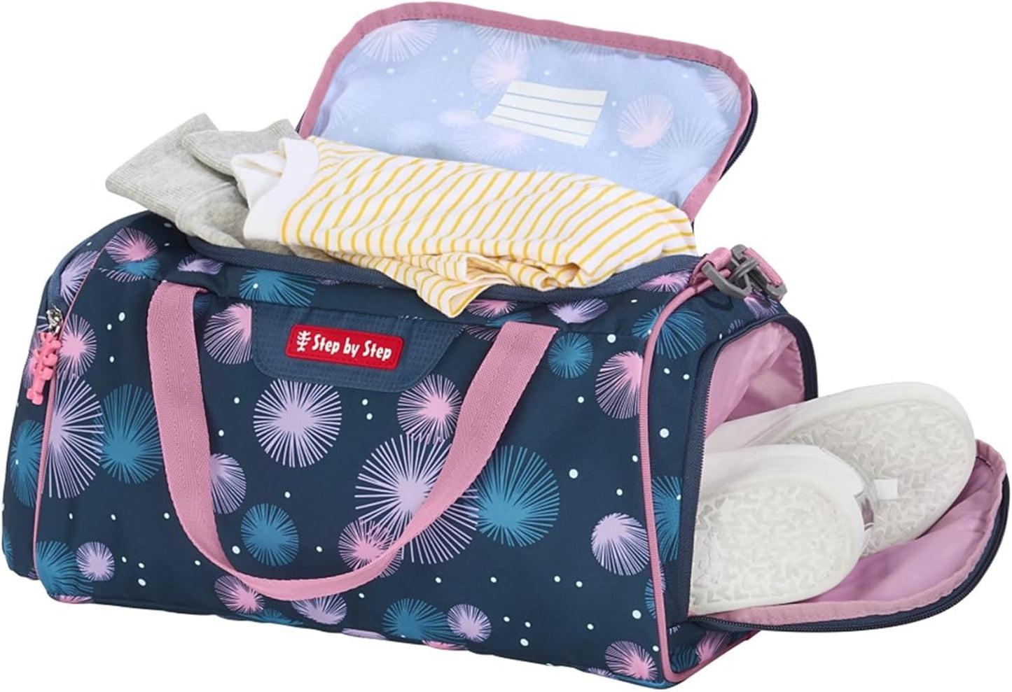 Sporttasche mit Nasswäschefach, Mermaid Delia - Blau-rosa