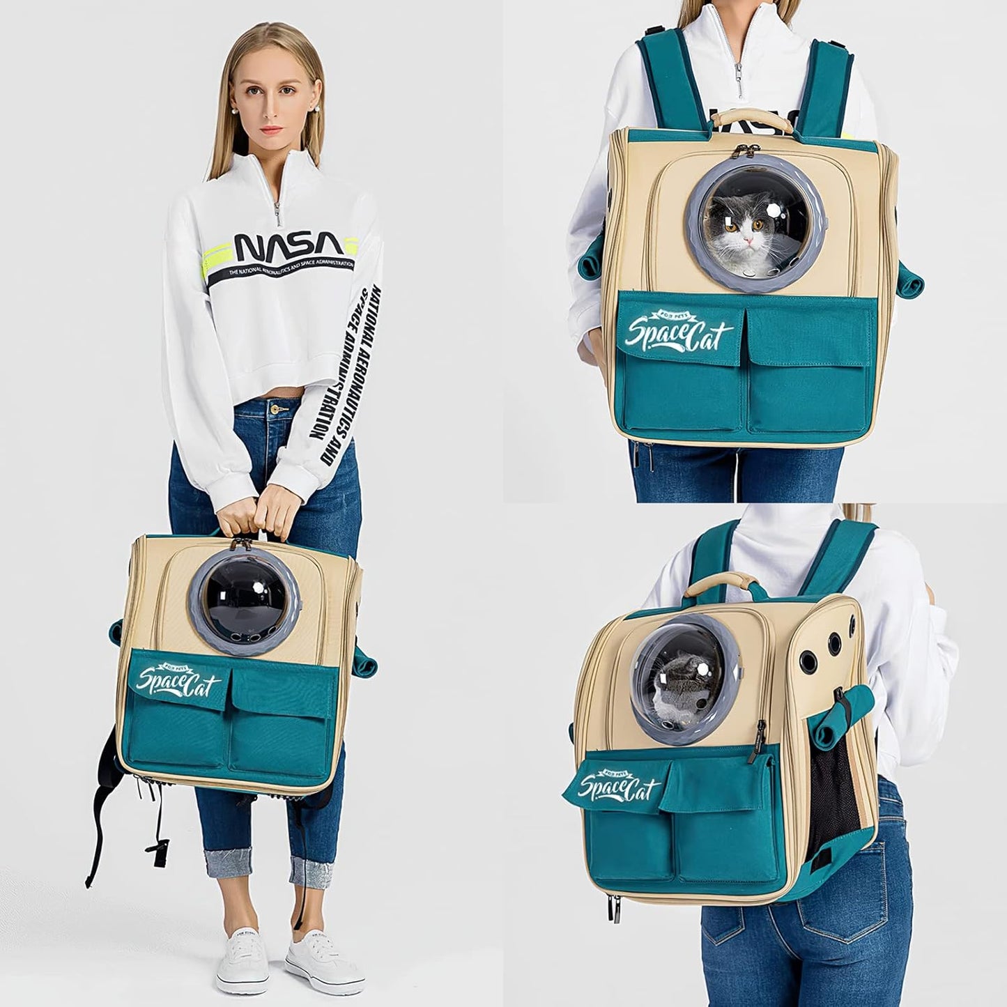 Haustier Rucksack mit Belüftung für kleine Haustiere bis 9 kg, Violett