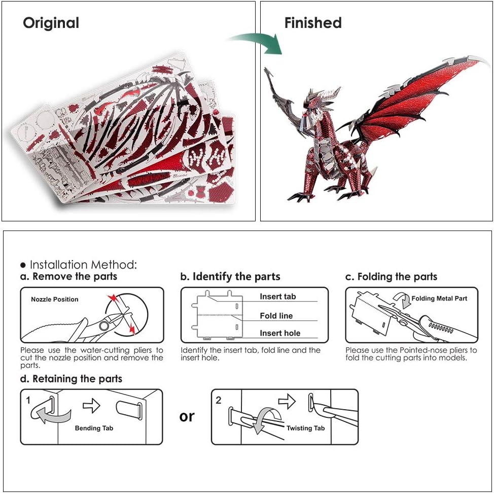 3D-Modellbausatz Schwarzer Drache, Der schwarze Drache