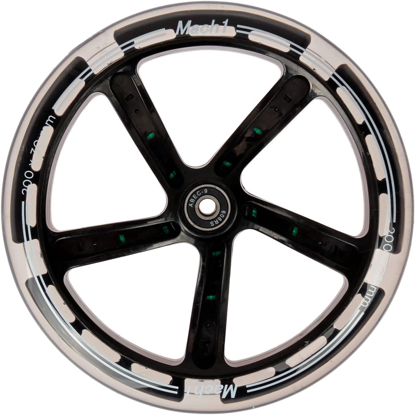 2 Stück Cityroller Ersatz-Reifen, 200x30mm mit LED