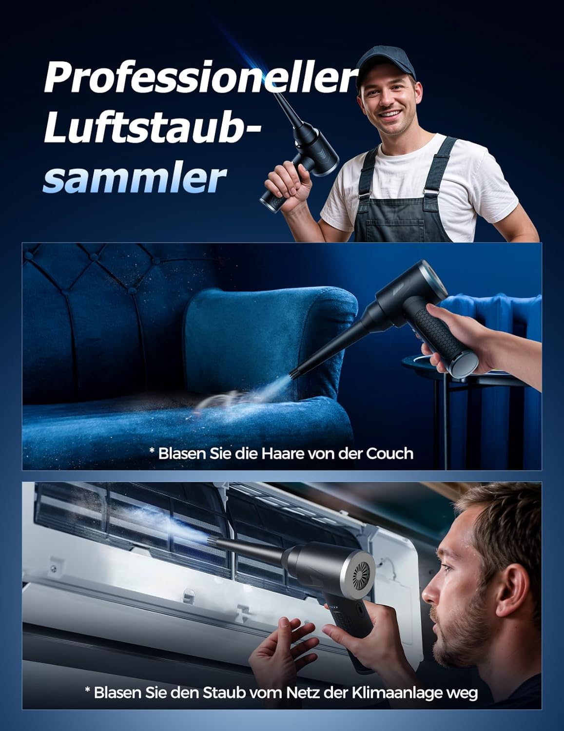 Elektrisches Druckluft Staubgebläse AD35 mit Akku, AD35
