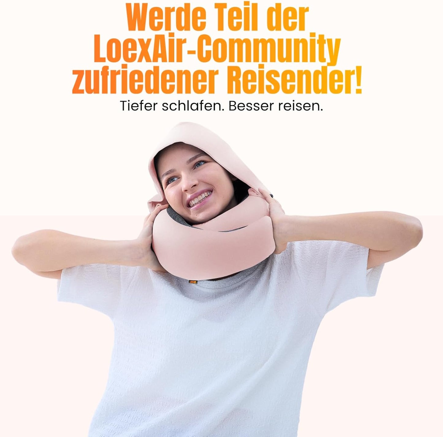Reisekissen-Set mit Memory-Schaum und Zubehör, Sakura Pink Classic