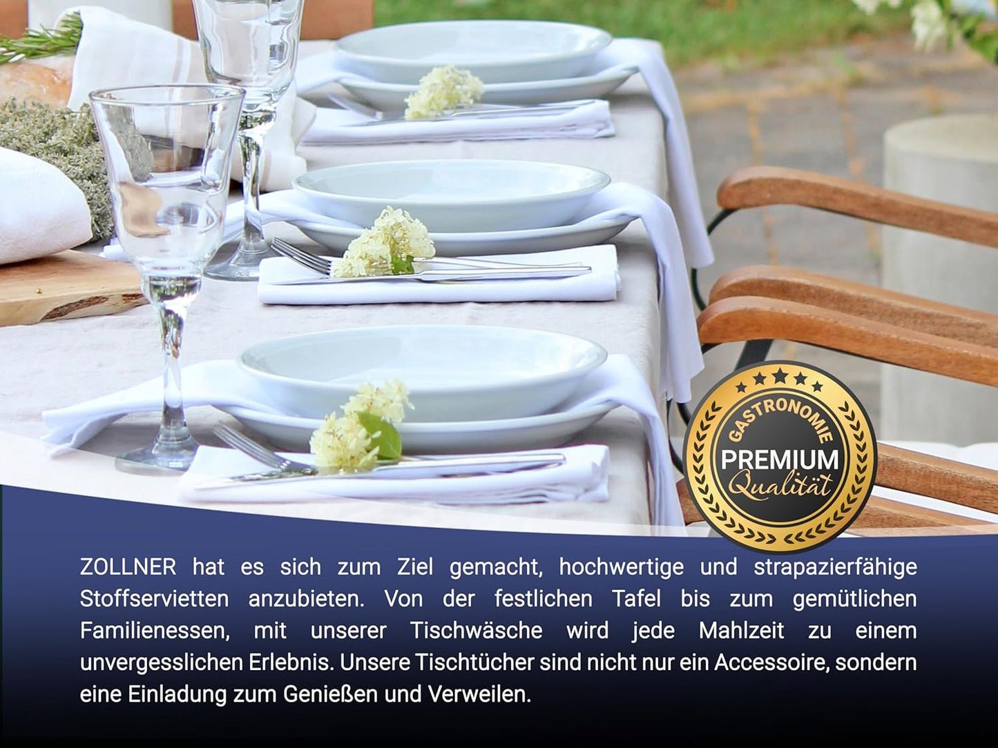 25er-Set Stoffservietten, 40 x 40 cm (25er Set) Weiß
