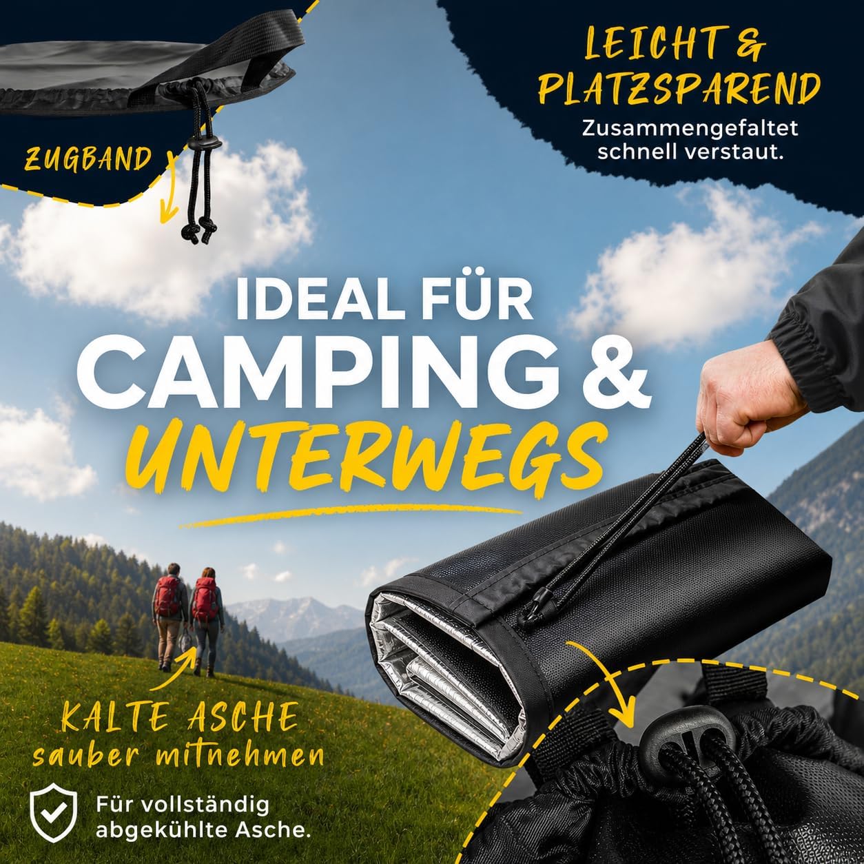 Hitzeschutz-Grillmatte mit Aschetasche, 97 cm