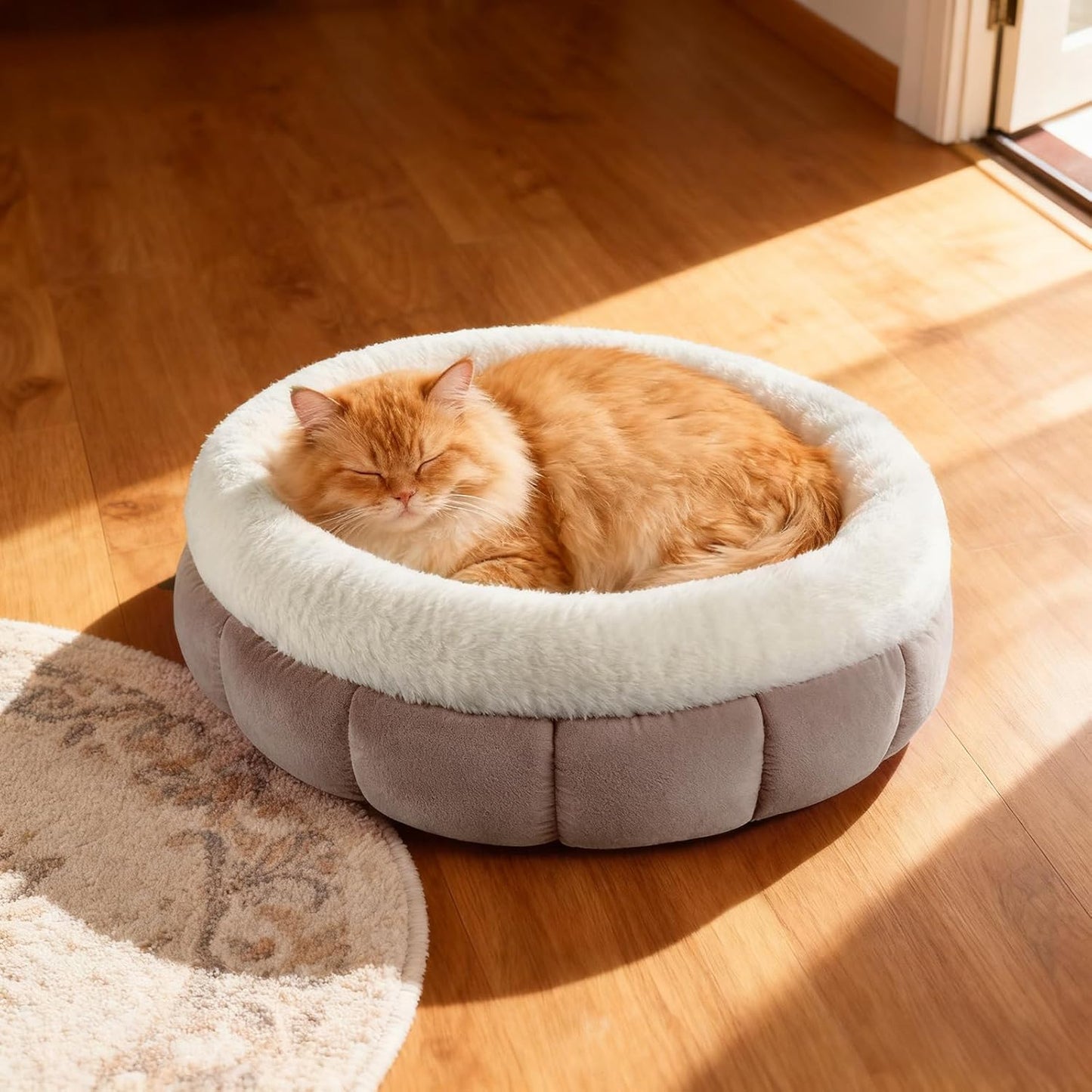 Katzenbett mit rutschfester Basis, 45x45x16.5CM Braun