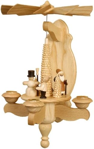Wandpyramide Weihnacht mit Ringelbaum, mit Teelichtaufstecker