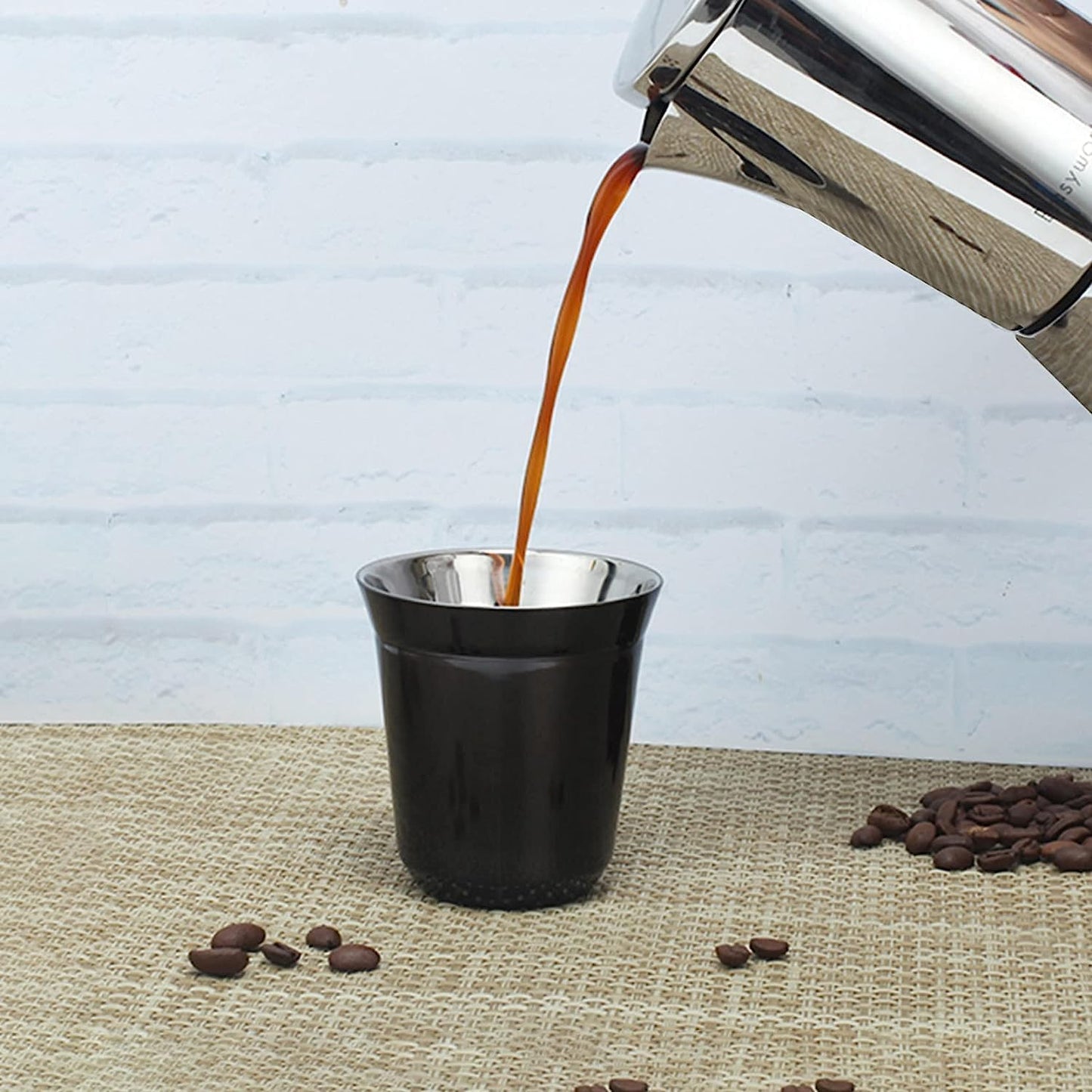 2er-Set Doppelwandige Espressotassen, 150 ml Gunmetal
