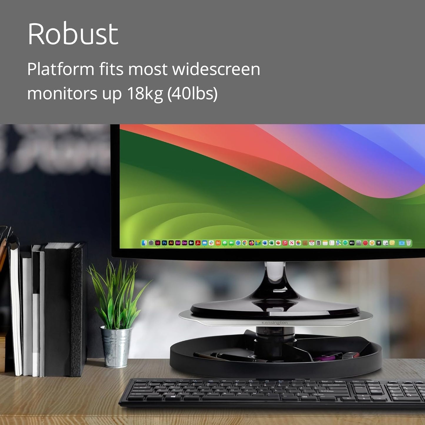 Drehbarer SmartFit Monitorständer, Grau Bis 18 kg Monitor Drehbar