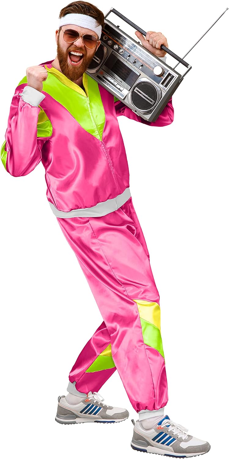 Retro Trainingsanzug, S Pink I Grün I Gelb