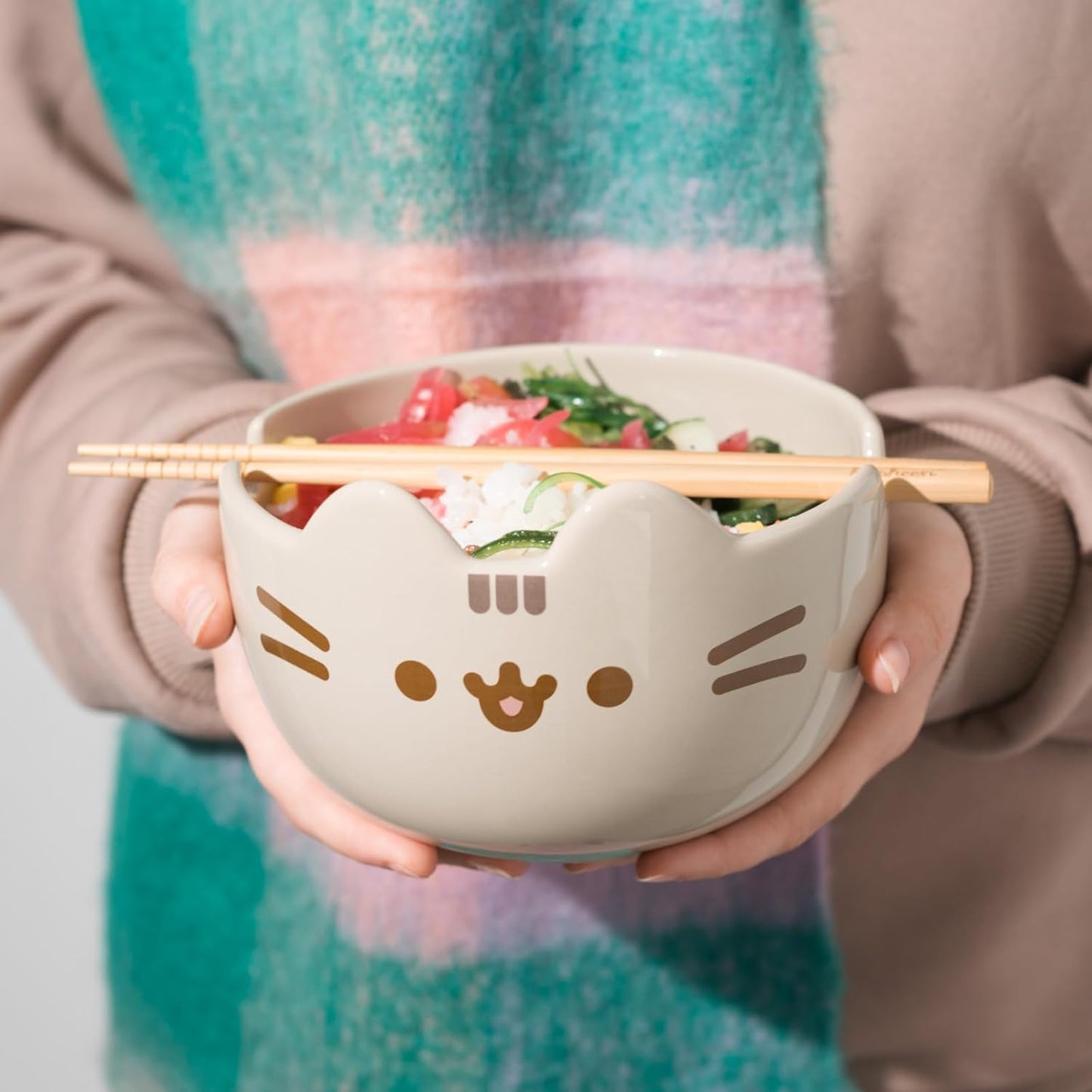 Ramen-Bowl Pusheen the Cat mit Stäbchen