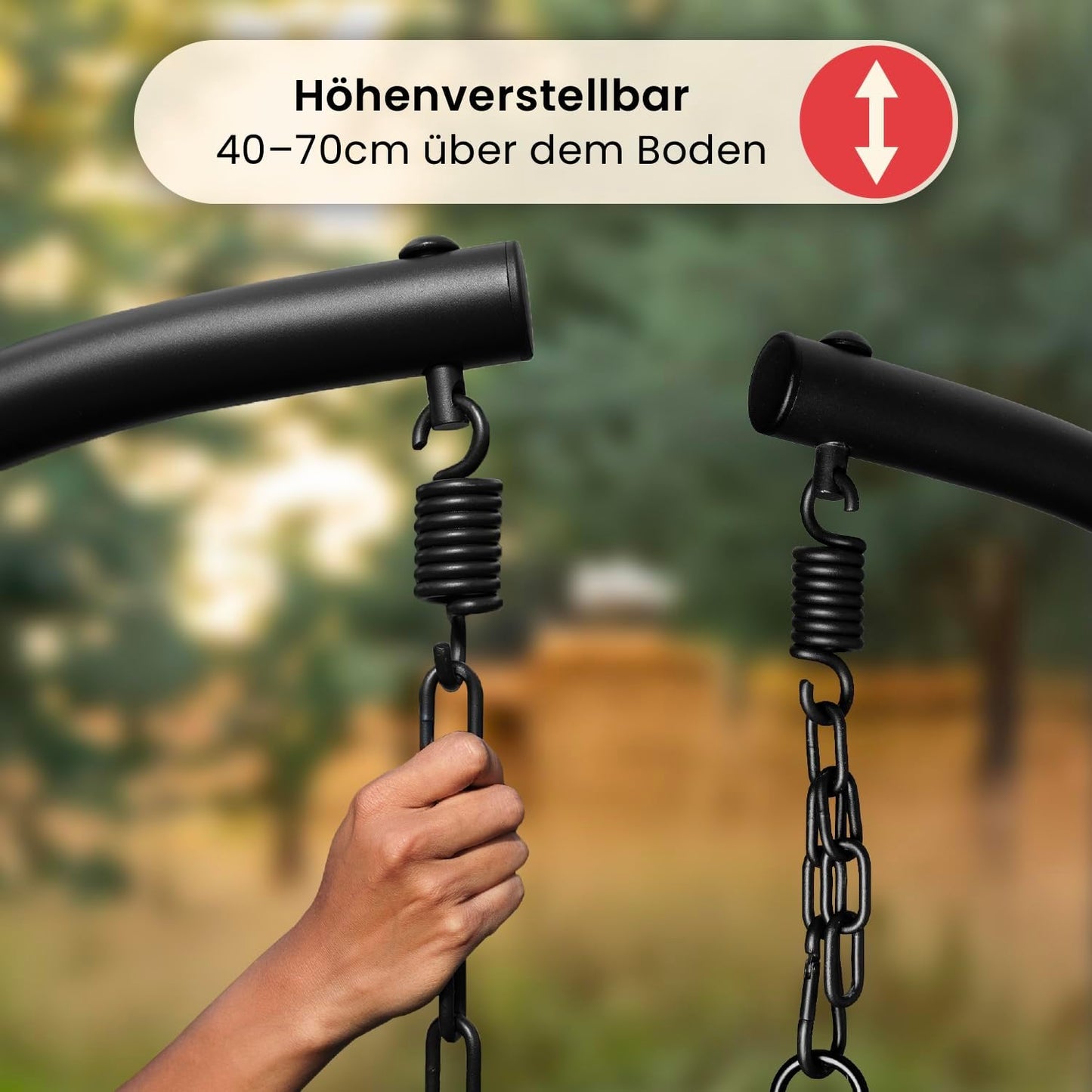Hängesessel mit Gestell, Dunkelgrauu