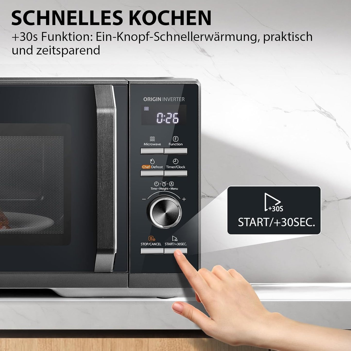 Mikrowelle mit Grillfunktion, 25L Grill Inverter