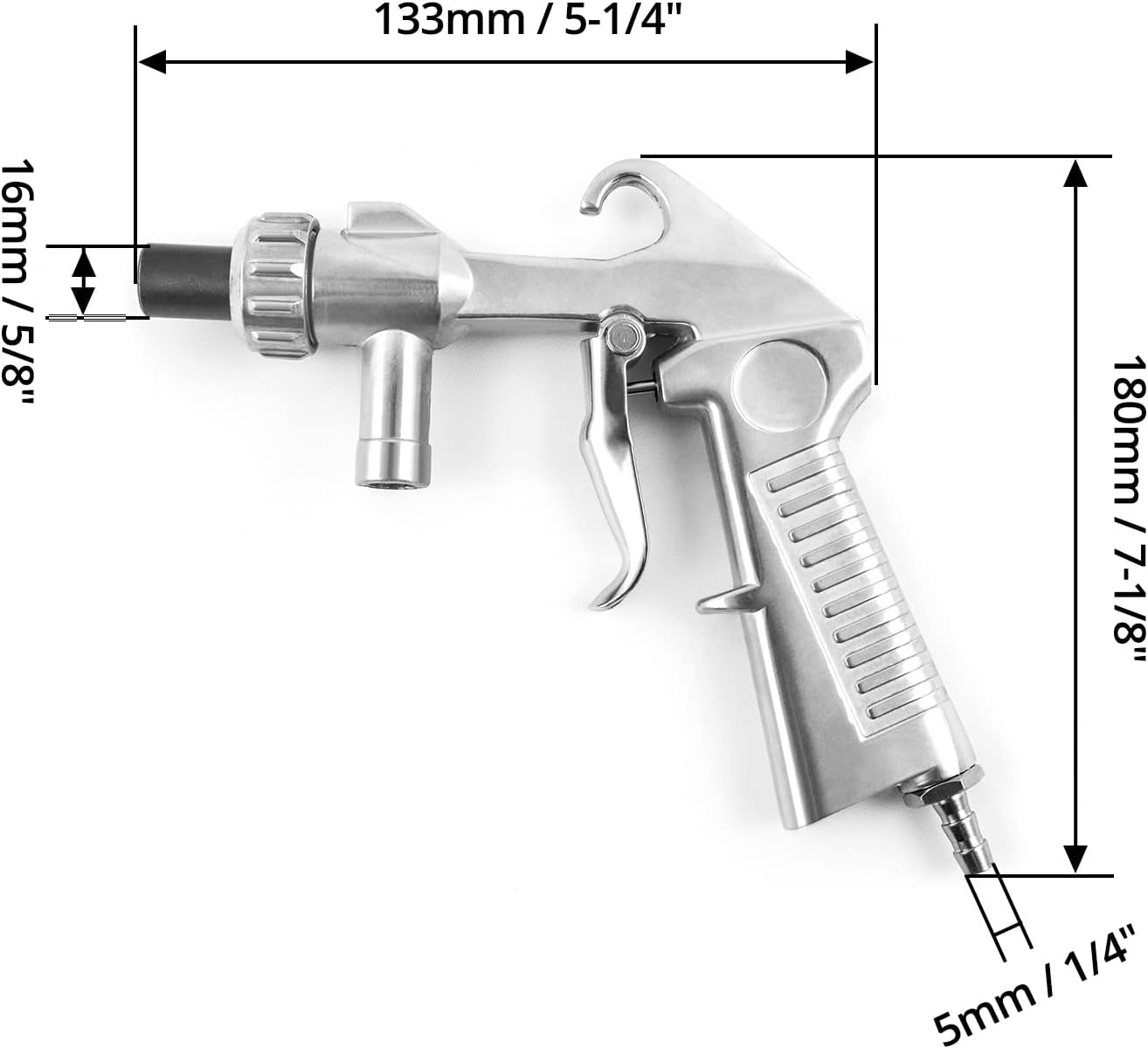 Sandstrahlpistole mit Düsen-Set, Sandstrahlpistole + 4 Keramikdüsen