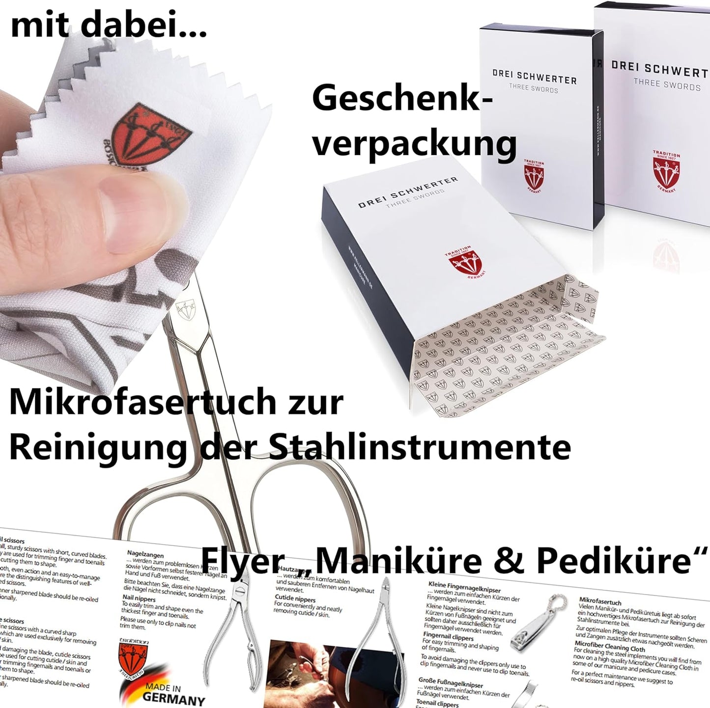 Maniküre Set, SCHWARZ / ECHT LEDER