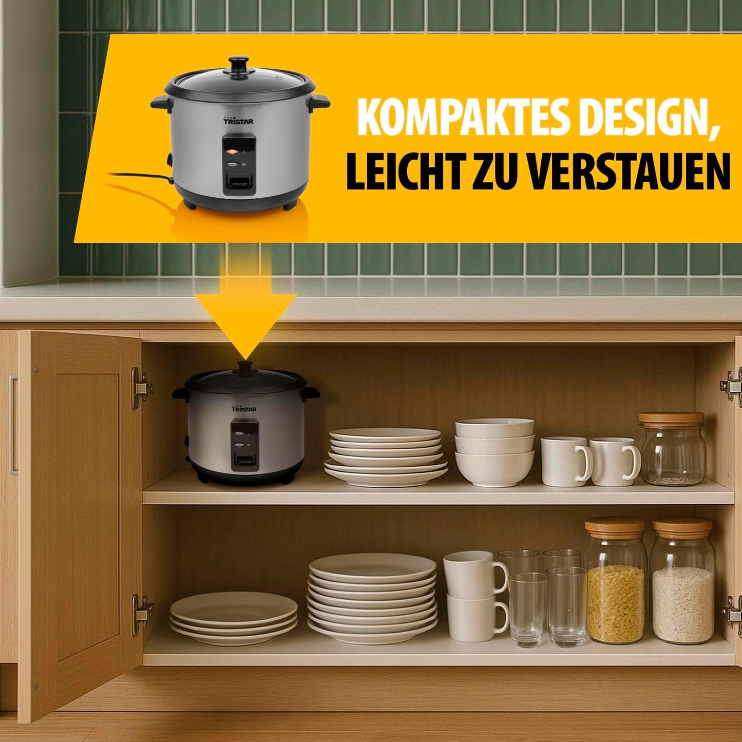 RK-6145 Reiskocher mit Dampfgaraufsatz und Warmhaltefunktion, Neue version 1.5L