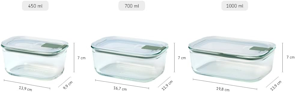 Glasbehälter mit EasyClip Deckel, 700 ml