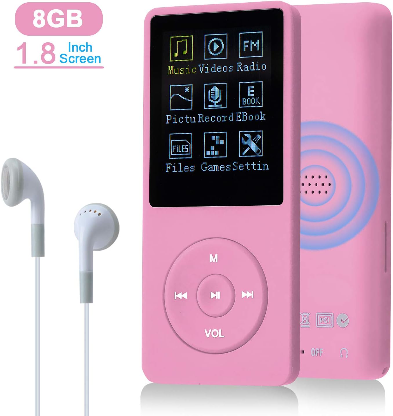 Slim Music Player, 8G, Rosa