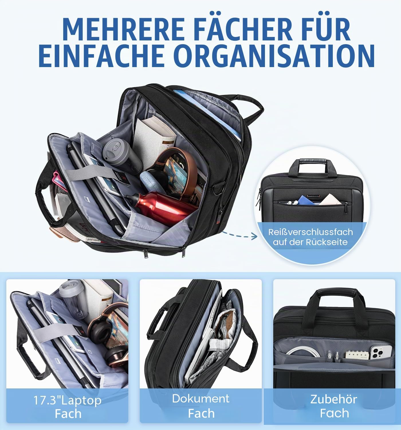 Erweiterbare Laptoptasche