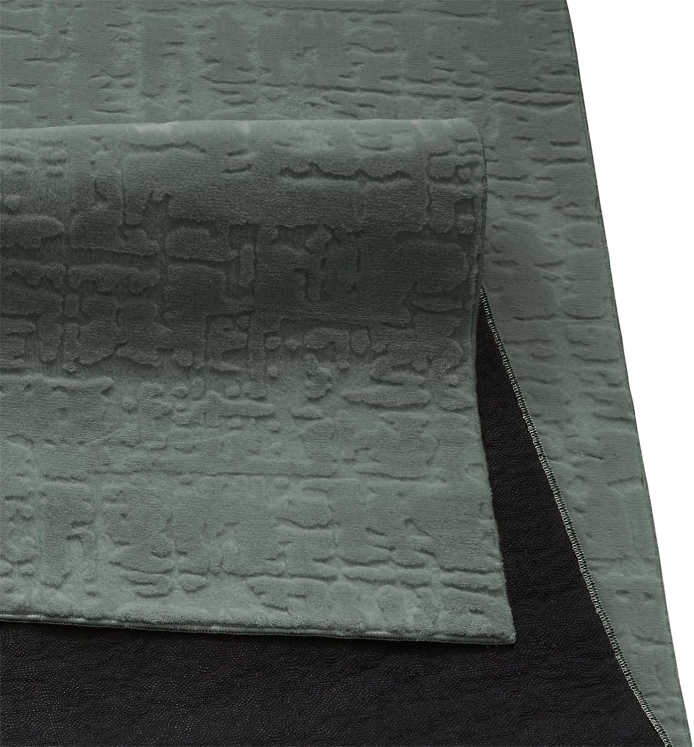 Rutschfeste Badematte, waschbar, Grün Vintage 120 x 170 cm (Rechteckig)