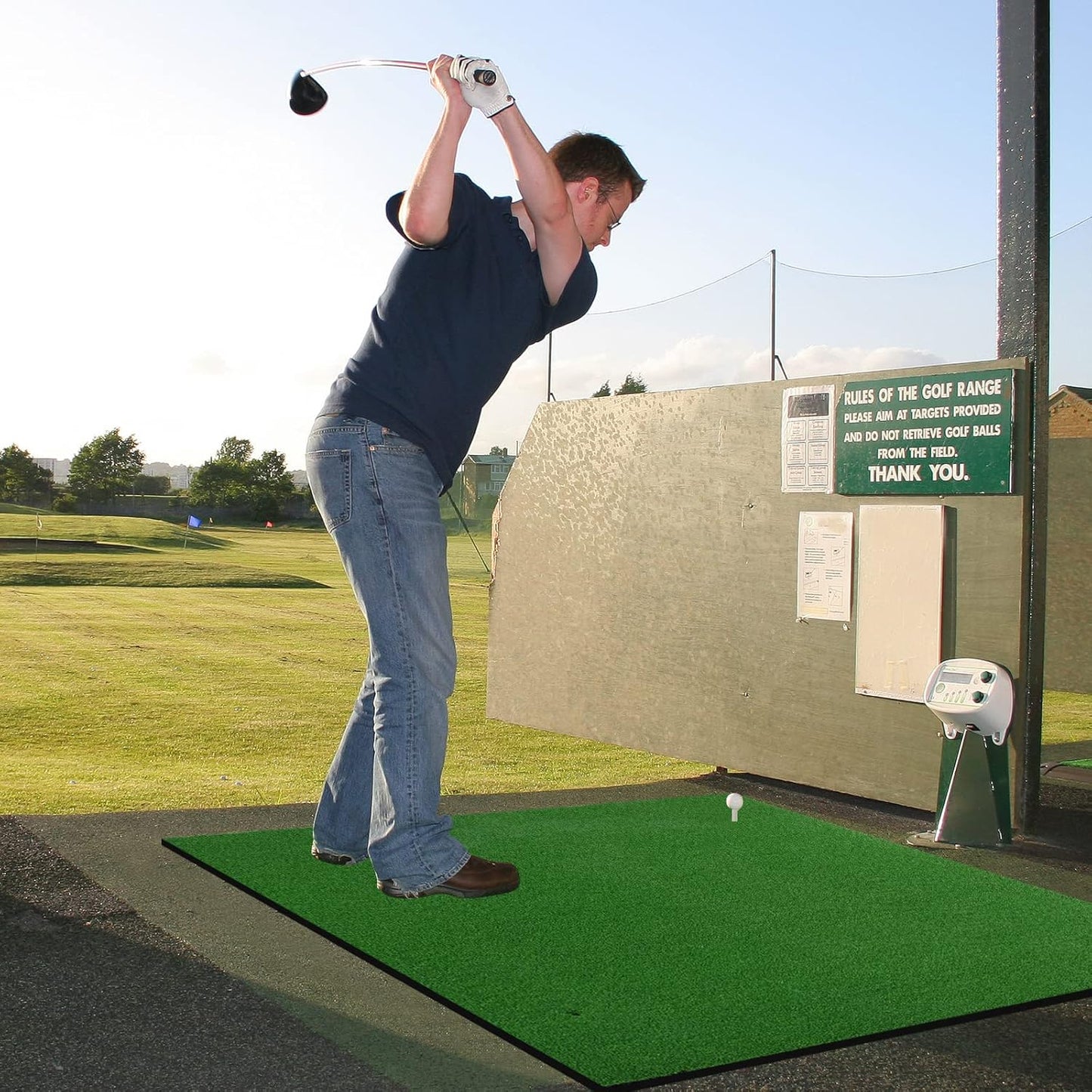 Faltbare Golf-Abschlagmatte mit Tees