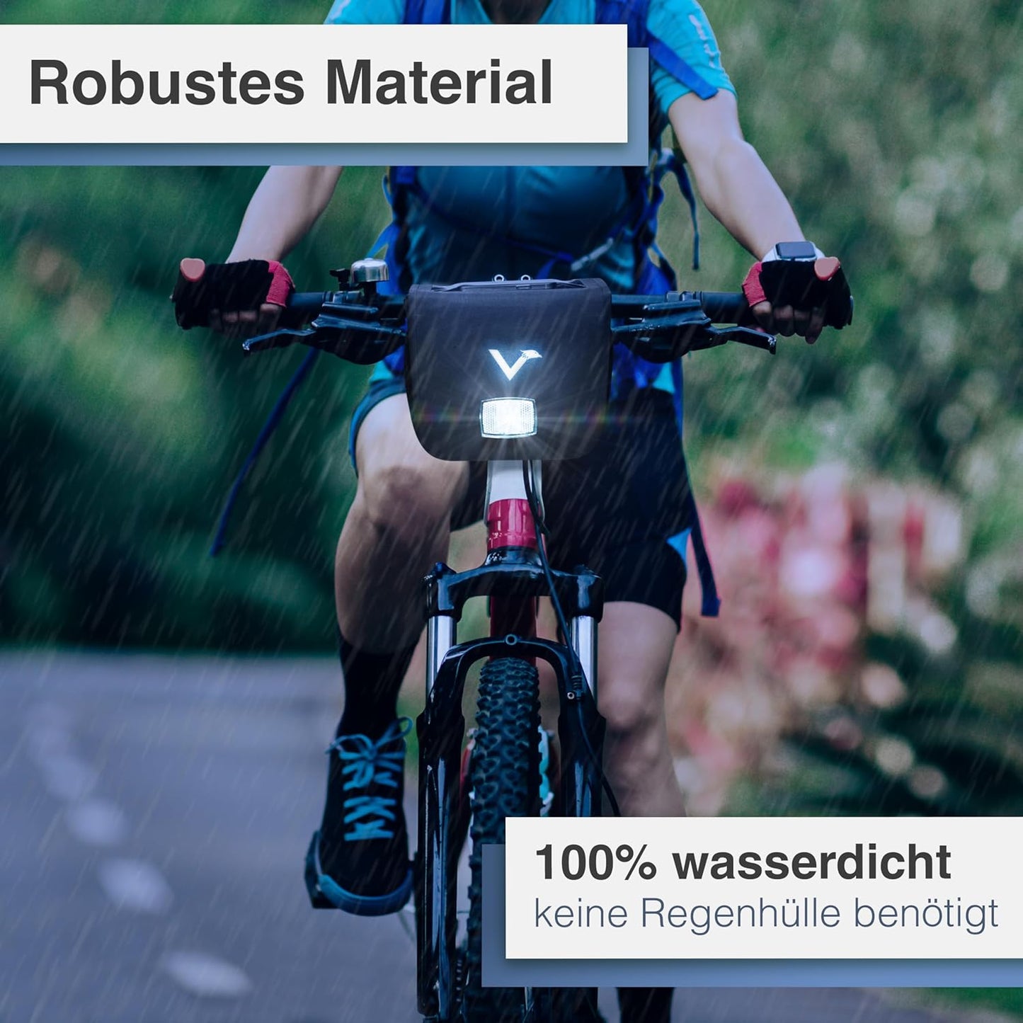 Klickfix Lenkertasche mit Handyfach 7l, Blau Adapter