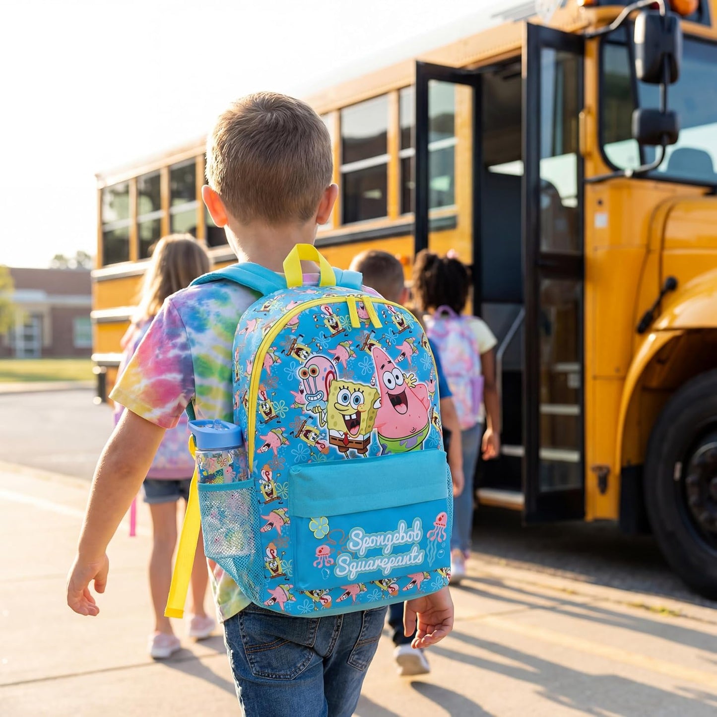 Spongebob Kinderrucksack-Set mit Trinkflasche, Multi Spongebob