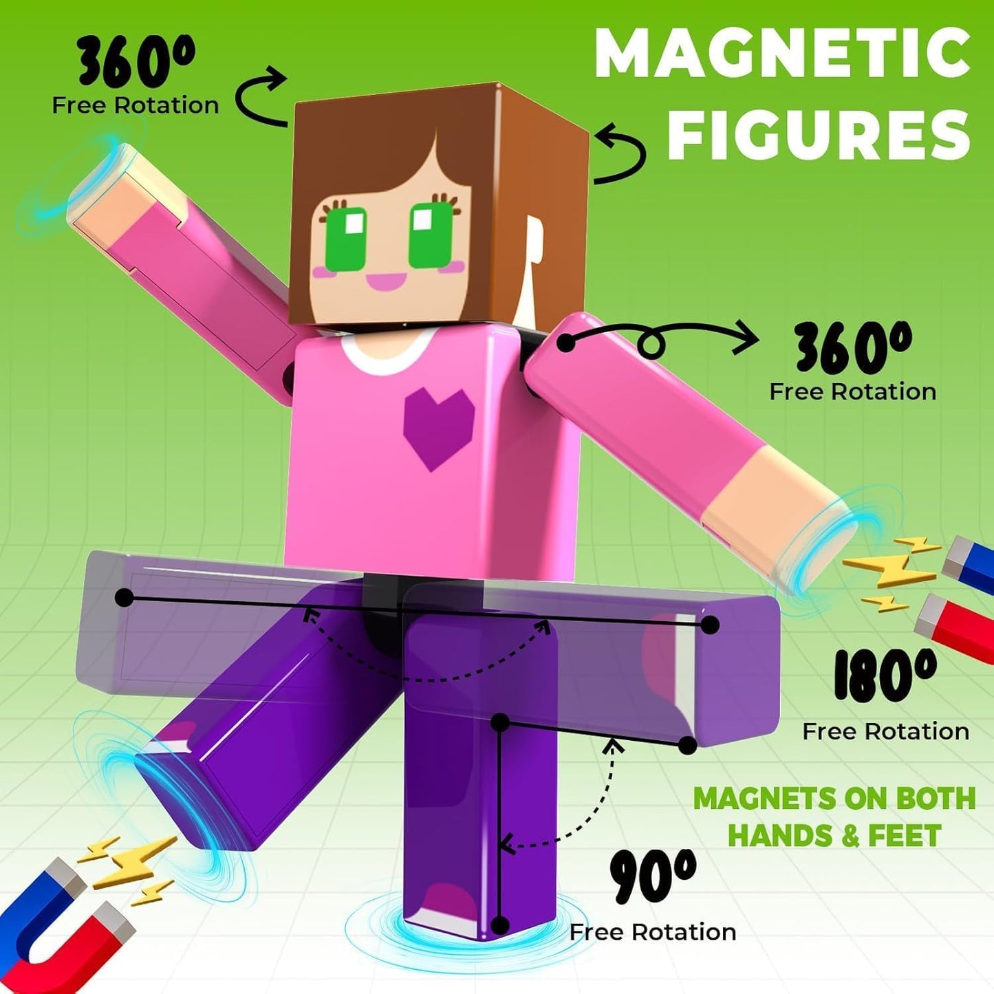 Magnetbausteine Figuren, 20 Stück, 20pcs