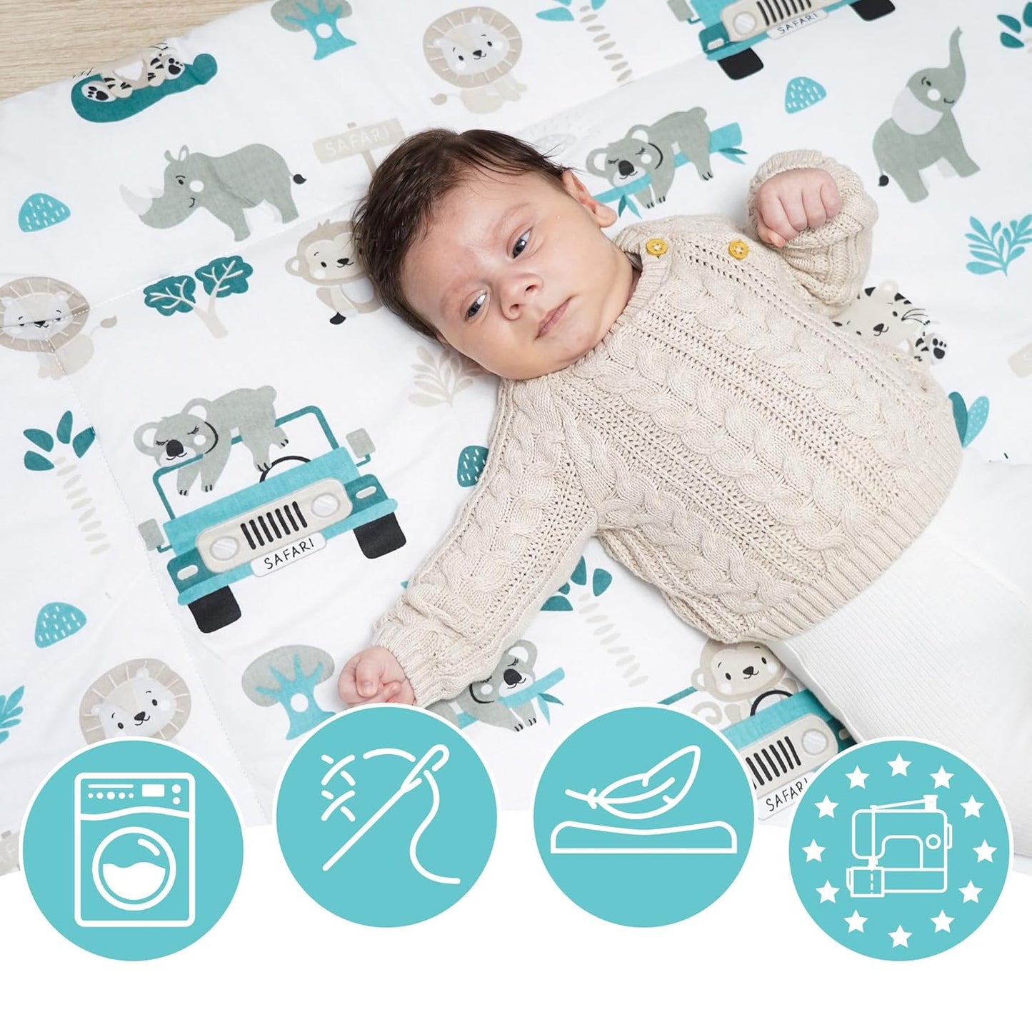 Krabbeldecke - Spielmatte für Babys und Kinder, Afrika Quadratisch