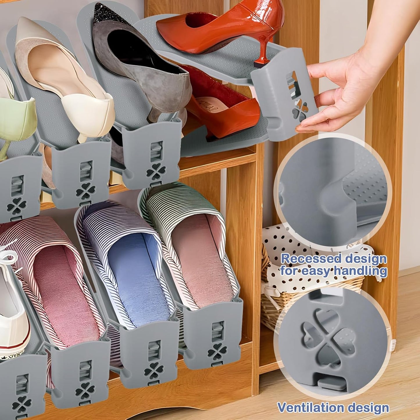 Einstellbare Schuhhalter, 10 Stück, platzsparend